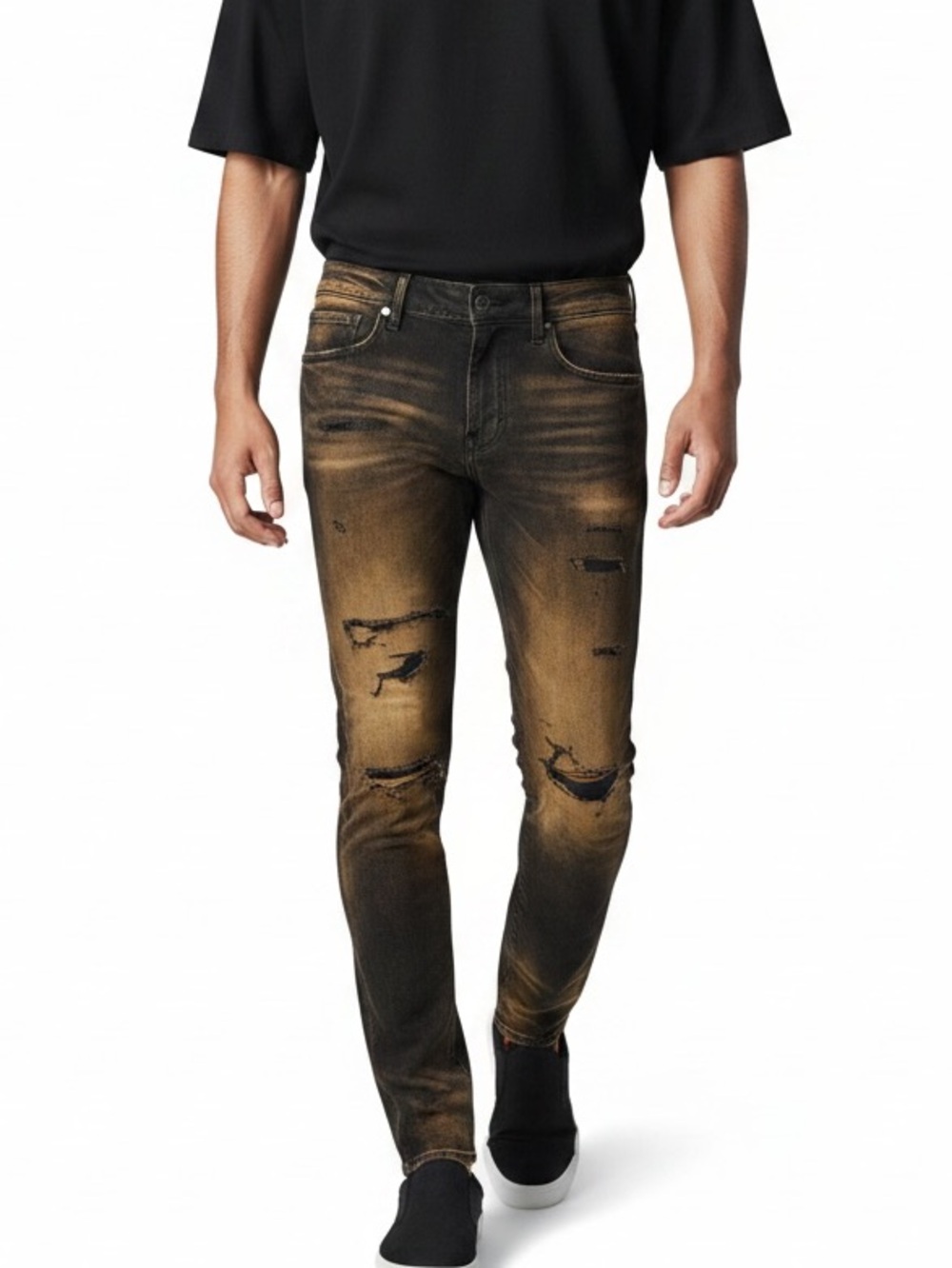 Jordan Craig NWT Men's Copper Black Jeans with Fade